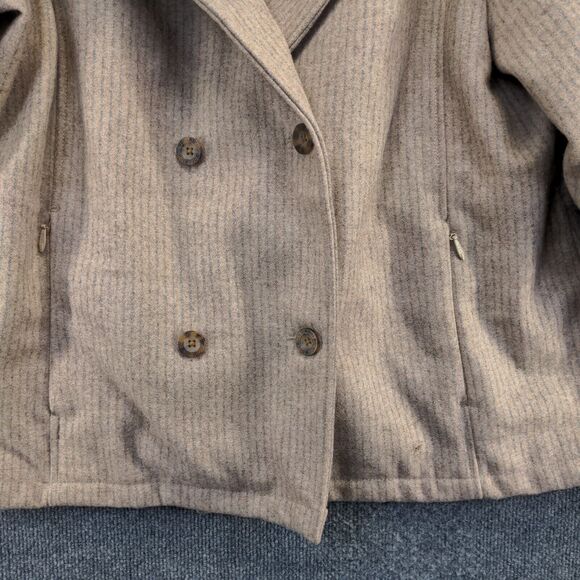 Woolrich Women's Wool Blend Knit Jacket Tan Oatmeal XL Zipped Pockets - Picture 10 of 14